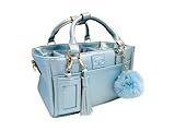 Ice Skating Tote Bag - Great for Skate Guards Water Bottle and Other Skating Accessories (Blue - Shimmer)