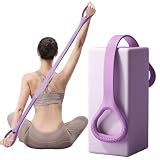 Figure 8 Resistance Band - Figure 8 Resistance Bands with Handles - 20LB Exercise Bands for Women & Men - Yoga Stretching Belt (Purple)