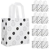 Hxezoc 12 Pieces Volleyball Gift Bags with Handle, Reusable Non Woven Treat Goodie Bag Sport Favor Bags For Volleyball Theme Birthday Party Decoration Supplies