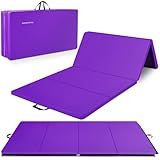 BalanceFrom 10x4 Feet 4-Panel Folding Gymnastics Mat – 2-Inch Thick Pad with Vinyl Surface and Carrying Handles for Tumbling, Yoga, Pilates, Home Workouts, and Martial Arts