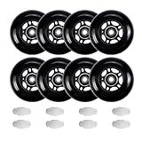 FLYDAZZLE Inline Skate Wheels: 64mm 70mm 72mm 76mm 80mm Roller Hockey Blade Replacement Wheels with ABEC 9 Bearing for Indoor Outdoor (8 Pack) (80 mm)