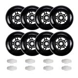 FLYDAZZLE Inline Skate Wheels: 64mm 70mm 72mm 76mm 80mm Roller Hockey Blade Replacement Wheels with ABEC 9 Bearing for Indoor Outdoor (8 Pack) (80 mm)