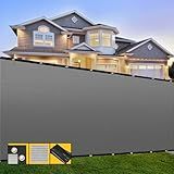 SHADESPEARE Customized 5' x 10' Gray Fence Privacy Screen,with Bindings & Grommets,Heavy Duty for Gardens,Backyard,Patio,Tennis Court,Pool,Construction Project,Outdoor Events,We Make Custom Size