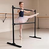 JDGG 4FT Height Adjustable Ballet Barre, Freestanding Ballet Bar, Heavy Duty Dance Bar Support, Sturdy Construction, Anti-Slip for Kids Adult, Home and Gym use (Black)