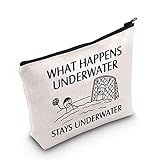 POFULL Water Polo Gifts Water Polo Player Gift What Happens Underwater Stays Underwater Cosmetic Bag (Stays Underwater bag)