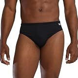 TYR Men's Durafast Elite Racer Brief Swimsuit, 28, Black