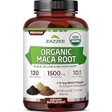 Zazzee USDA Organic Red, Black & Yellow Maca Root 10:1 Extract, Peruvian