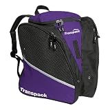 TRANSPACK Unisex Adults Water-Resistant Tough Rugged Lightweight 33L Ice Skate Backpack Bag | Carries Skates, Helmet and Gear, Purple