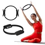 Gaiam Pilates Ring 12" Fitness Circle - Lightweight & Durable Foam Padded Handles | Flexible Resistance Exercise Equipment for Toning Arms, Thighs/Legs & Core, Black