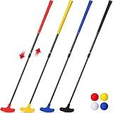 Hiboom 4 Pack Golf Putters for Men and Women Two Way Mini Golf Putter with 4 Balls Adjustable Length Kids Putter Bulk Right or Left Handed Golfers for Children Teenager Junior(Multicolor,4 Pack)