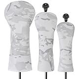 3 Pack Golf Club Head Covers Camouflage White