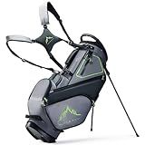 uniHimal 14 Way Dividers Golf Stand Bag Lightweight, Golf Bag for Men Women with Multiple Pockets, Dual Strap and Rain Cover Hood (Grey)