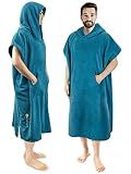 SUN CUBE Surf Poncho Changing Robe Men Women Hooded Changing Towel Sea Blue