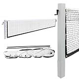 PROGOAL 100mm Heavy Duty Aluminum Tennis Net Posts - Full Aluminum Alloy Construction with Built-in Turbo Winder for Permanent In-Ground Installation - Includes Anchor Sockets for Concrete or Soil