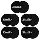 ZILLEEN Exercise Sliders for Working Out Black Fitness Discs for Pilates Workout Sliders Women Men, 5 Set (10Pcs)