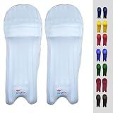 Bratla Cricket Batting Pads Covers Color Fit Neatly on Legguards Easily Put On (White)
