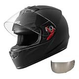 VEVOR Full Face Motorcycle Helmets, Adult Motocross Dirt Bike Helmet with Clear Visor, Lightweight Comfortable Motorcycle Street Bike Helmet for Men and Women - DOT Approved (M Size)