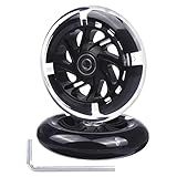 Gladeer 120mm Light Up Flashing Scooter Front Replacement Wheels w/Bearings for Kids 3-Wheeled Kick Scooters (Black)