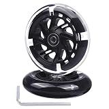 Gladeer 120mm Light Up Flashing Scooter Front Replacement Wheels w/Bearings for Kids 3-Wheeled Kick Scooters (Black)