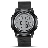 HANPOSH Mens Digital Watch Ultra Thin Minimalist Sports Waterproof Outdoor LED Screen Large Face Wrist Watches for Men with Back Light Alarm Date Stopwatch