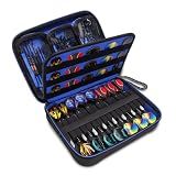 USA Gear XL Semi Hard Shell Dart Case - Storage Protective for 15 Piece Dart Set, Tips, Flights and Shafts, and more Accessories - Locking Foam Design for Soft and Steel Tips (Blue) - Case Only
