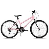 HILAND Bamcbase Womens Mountain Bike, 26 Inch 18 Speeds Hybrid Commuter Bicycle for Adults, Sport Hardtail Trail MTB Pink