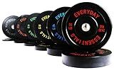 Fitvids 2" Olympic Bumper Weight Plates Set for Strength Training & Weightlifting, 370LB Complete Weight Set (10Lb to 55LB), Multiple Packages