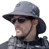Sireck Fishing Hat, UPF50+ Wide Brim Sun Hat for Men Women, UV Protection Hiking Beach Bucket Hats Summer Safari Hat (Gray)