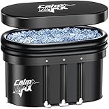 CalmMax Oval Ice Bath Tub with Double Inflatable Neck Rest Ring, Portable Cold Plunge with Cover, 140 Gal Cold Plunge Tub for Cold Water Therapy, XL Ice Baths at Home, Outdoor, Gym (IB004), Black