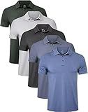 TELALEO 5 Pack Mens Polo Shirts Quick Dry Short Sleeve Golf T Shirt Performance Moisture Wicking Casual Workout SetB M