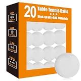 meizhouer 3 Star White Ping Pong Balls: 40mm Premium ABS Plastic - 20 Pack High Bounce & Durable Table Tennis Balls for Coaches/Clubs/Schools - Indoor/Outdoor Practice & Match Play