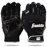 Franklin Sports Shok-Sorb X Batting Gloves - Adult Large - Black/Black