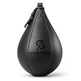 SAEEPABUL Speed Bag,Speed Bag for Boxing,PU Leather Reflex Training Pear Shaped Punching Bag,Fast Reaction Skills Development Perfect for Kids Teens Adults Boxing Coaches Black
