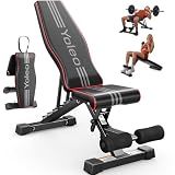 YOLEO Adjustable Weight Bench, ASTM-Certified 827LBS, 98% Pre-Assembled