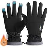 rivmount Kids Ski Gloves Touchscreen Waterproof Warm for Boy Girl Youth Skiing Cycling Snow Winter (Black L)