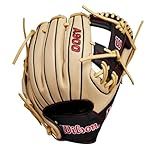 Wilson 2024 A900® PF115 Pedroia Fit™ 11.5” Infield Baseball Glove - Blonde/Black/Red, Right Hand Throw