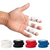 Gold BJJ Jiu Jitsu Tape - Strong Athletic Finger Tape, 1/2" x 30' - Protect Fingers and Toes in MMA, Judo, Wrestling, Martial Arts, Rock Climbing (3 Rolls, White)