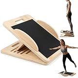 COCICA Slant Board for Calf Stretching, Calf Stretch and Mobility Board, Portable Adjustable Wooden Slant Board for Squats Exercise Balance Training and Physical Therapy