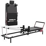 Home Gym Pilates Reformer Machine, Quick-Assembly Foldable Pilates Reformer, Up to 330lbs Weight Capacity, Pilates Equipment with Adjustable Resistance