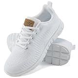 Alicegana Sneakers for Women Walking Shoes: Lightweight Non Slip Comfortable Womens Shoes Footwear for Tennis Casual Work Travel White