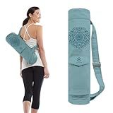 Gaiam Cargo Yoga Mat Bag, Full-Zipper Yoga Mat Carrier with Adjustable Strap, Front & Exterior Phone Pocket with Earbuds Slit, Stylish & Functional Fitness Mat Holder for Women & Men