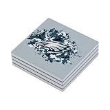 The Memory Company Officially Licensed 4-Pack Team Logo Ceramic Blast Coaster Set, Philadelphia Eagles