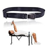 Nordic Curl Bench Stabilizer Strap – Adjustable 66'' with Heavy-Duty Buckle for Lat Pulldown, Leg Extension & Home Gym Workouts (black)