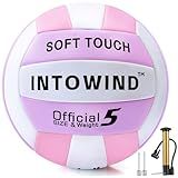 INTOWIND Volleyball Soft Touch Volleyballs Beach Volleyball Outdoor Indoor Volleyballs Beach Park Gym Games Training Official Size 5