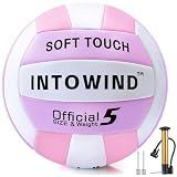 INTOWIND Volleyball Soft Touch Volleyballs Beach Volleyball Outdoor Indoor Volleyballs Beach Park Gym Games Training Official Size 5