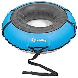 Bradley Colossal 60" Snow Tube with Slick, Heavy-Duty Bottom for Fast Sledding – Large Rubber Truck Tire Tube with Cover, 4 Handles, Patented Tow Strap and Made in USA Blue