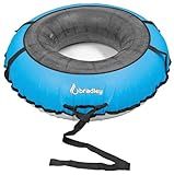 Bradley Colossal 60" Snow Tube with Slick, Heavy-Duty Bottom for Fast Sledding – Large Rubber Truck Tire Tube with Cover, 4 Handles, Patented Tow Strap and Made in USA Blue