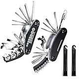 Buhobha 16-in-1 Bike Multi Tool Kit, Compact Portable Bicycle Repair Kit with Hex Keys, Screwdrivers, Socket Wrench & Tire Levers, for Emergency Fixes On The Go, MTB, Road Bike Maintenance