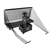 Professional Table Tennis Robot Machine, Ping Pong Ball Machine with Net, Automatic Table Tennis Ball Machine with Catch Net, Multiple Serving Modes, Adjustable Speed, Remote Control, 100 Abs Balls