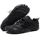 MIFAWA Barefoot Shoes Men Wide Toe Box Zero Drop Water Shoes Men for Gym Workout Minimalist Weightlifting Cross-Trainer Running Hike Grounded Footwear Black